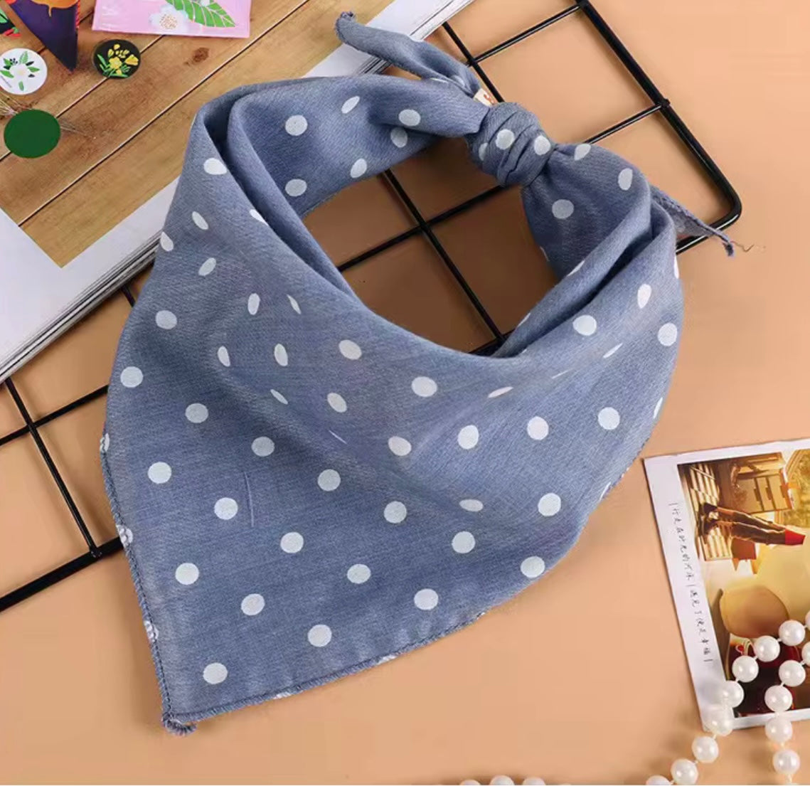 Blue Polkadots Bandana