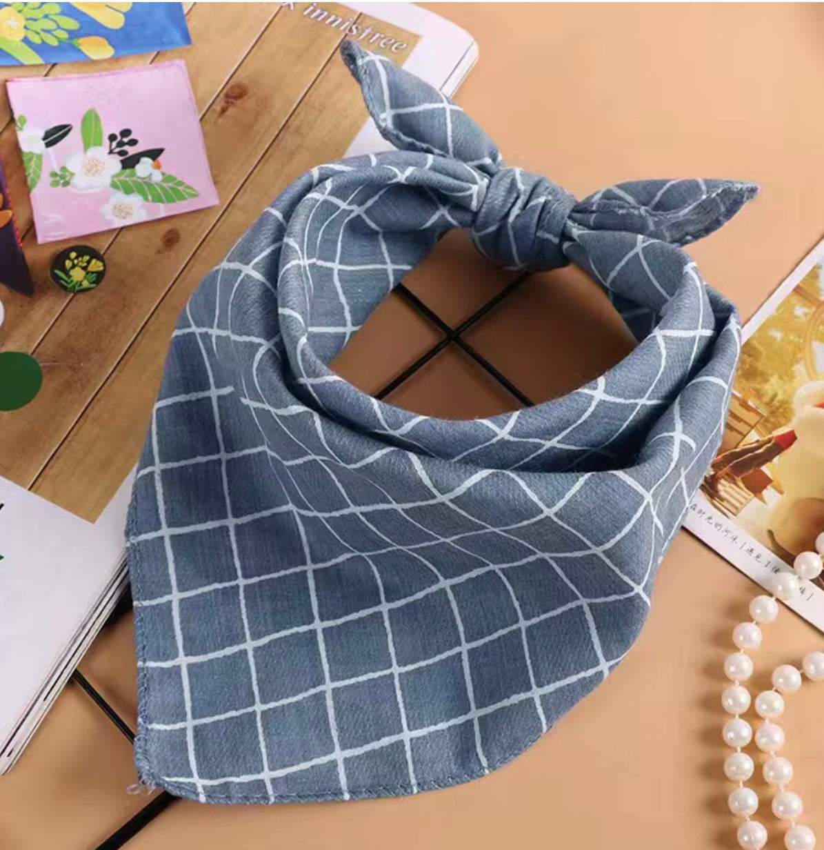 Blue Picnic Bandana
