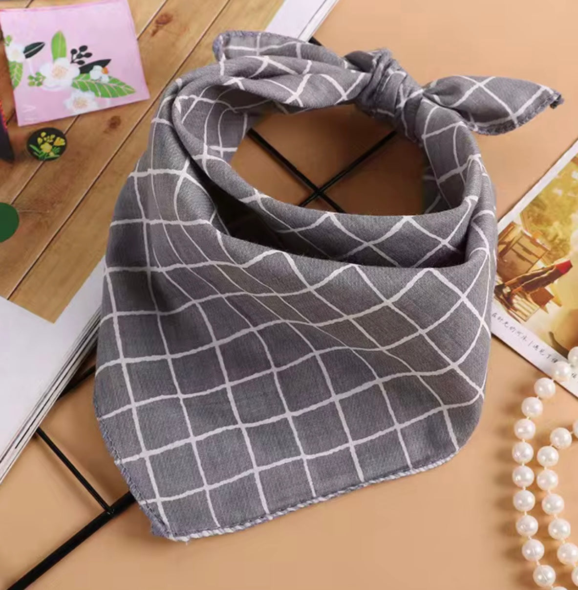 Gray Picnic Bandana