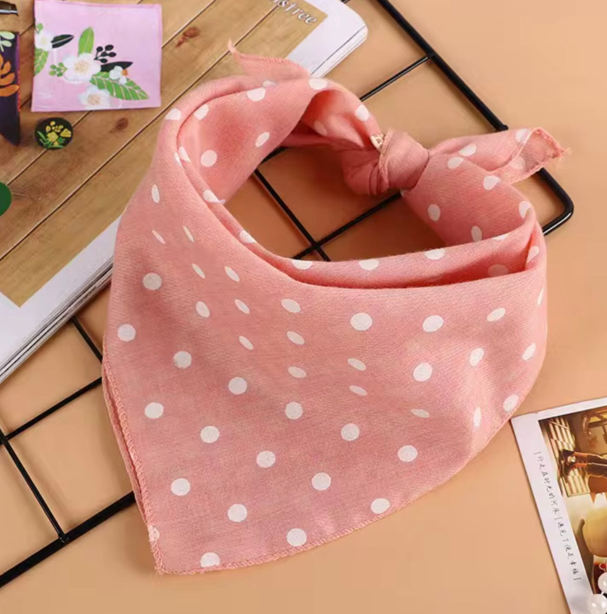 Pink Polka Dot Bandana